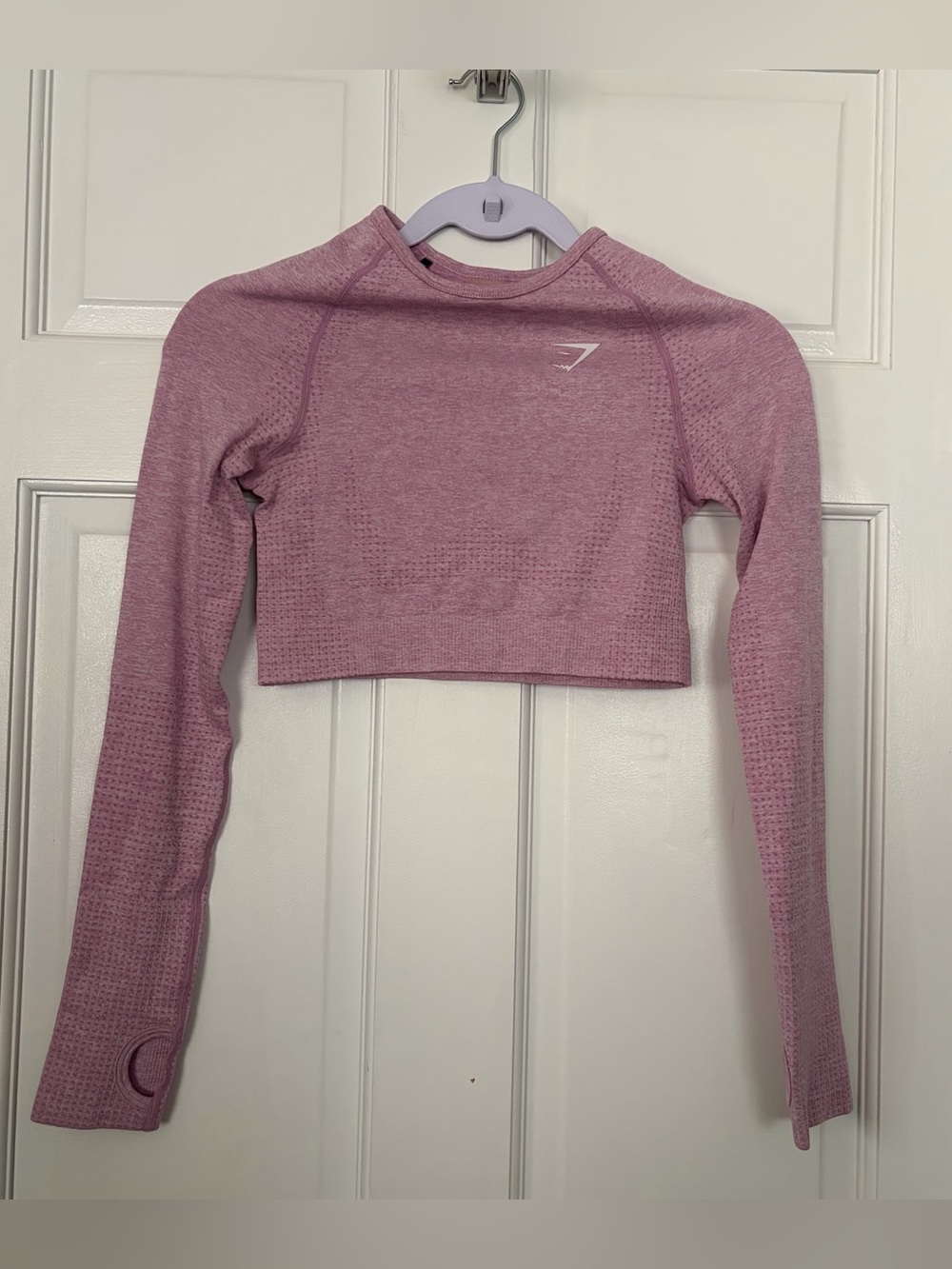 Gymshark vital crop top 
Pink Seamless Long Sleeve